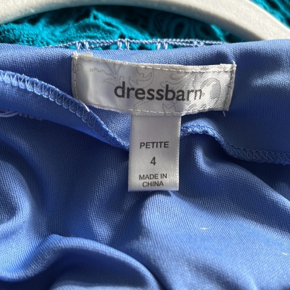 Womens dress barn periwinkle / lavendar / light blue fit and flare lace dress 4P - Picture 2 of 2